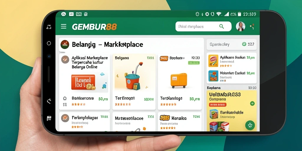 Antarmuka modern dan intuitif dari aplikasi GEMBUR88 untuk belanja online.
