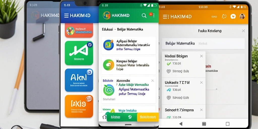 Antarmuka HAKIM4D yang menarik untuk belajar matematika.
