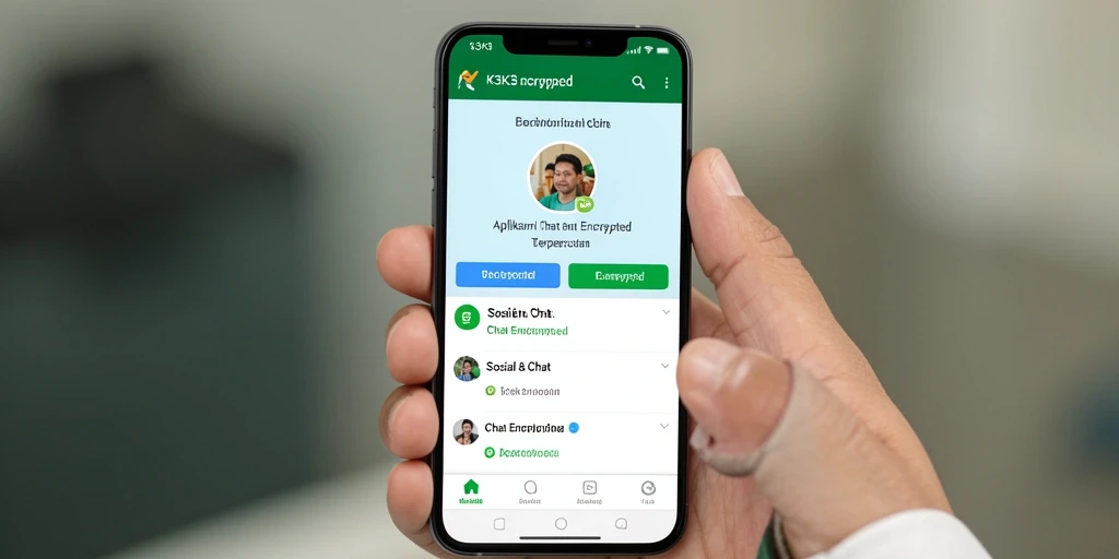 Antarmuka K3K3 dengan fitur Chat Encrypted yang mudah digunakan.