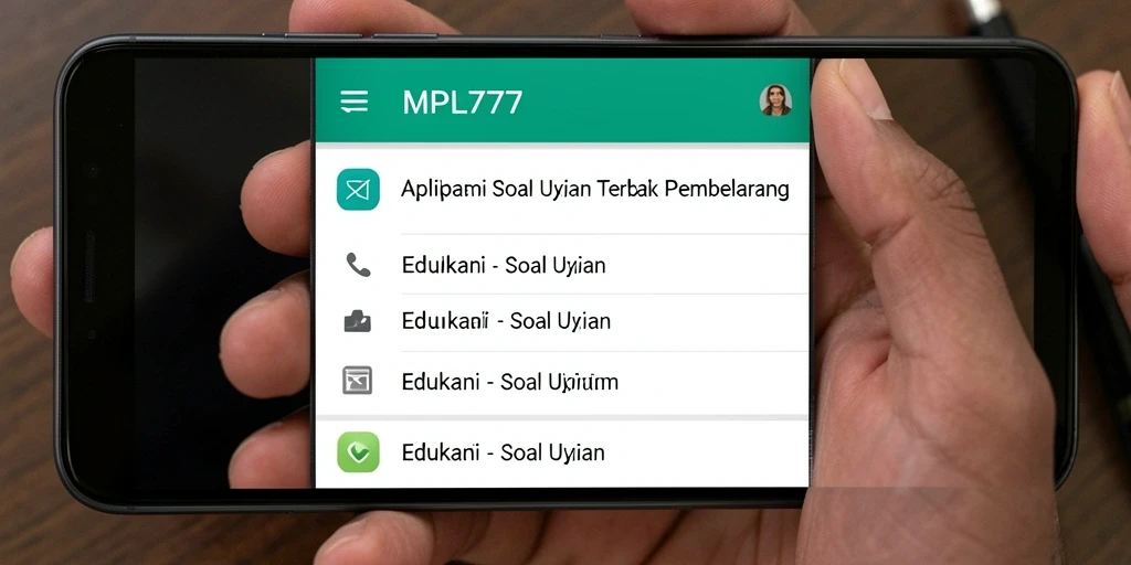 Antarmuka aplikasi MPL777 menunjukkan soal ujian dengan jelas.