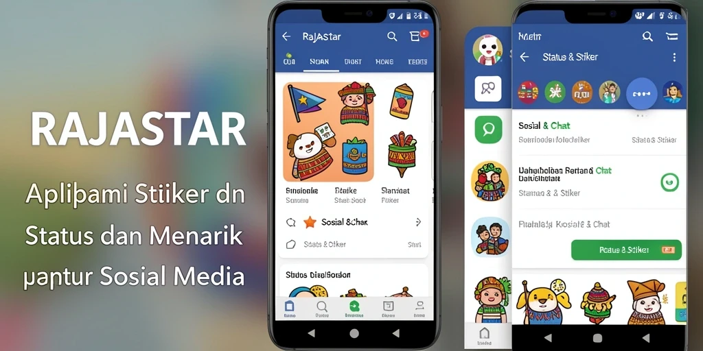 Tampilan antarmuka RAJASTAR dengan stiker-stiker menarik.