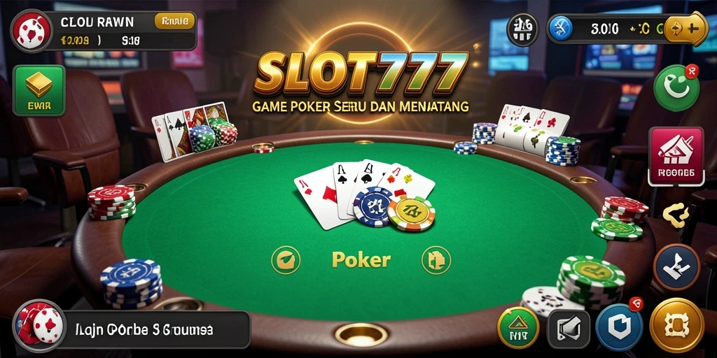 Antarmuka SLOT777 yang menarik dan interaktif untuk permainan poker.