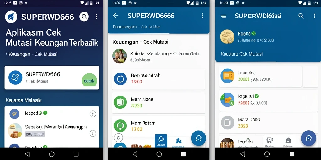 Tampilan antarmuka aplikasi Cek Mutasi SUPERWD666 yang user-friendly.