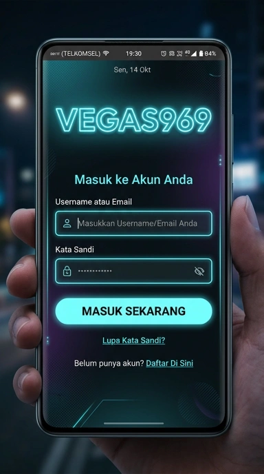 Tampilan halaman login vegas969