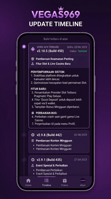 Tampilan riwayat versi vegas969